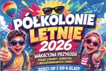 Zapisy na półkolonie letnie dla dzieci od 1 do 4 klasy ze szkół podstawowych z terenu Gminy Wilamowice. 