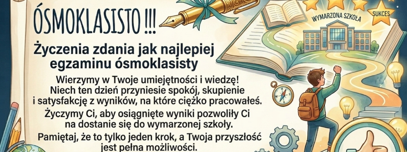 Życzenia dla ósmoklasistów.